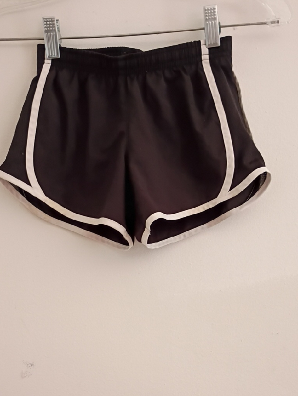 Athletic Works Black Dolphin Shorts with White Trim
